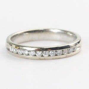 Channel Set Diamond Wedding Band in 14k White Gold