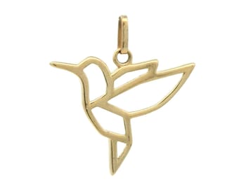 Hummingbird Pendant In 14K Yellow Gold