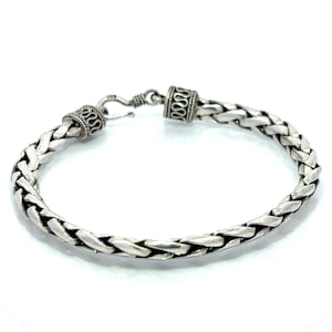 Vintage Braided Chain Bracelet In Sterling Silver