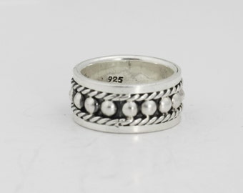 Sterling silver ball ring band,  silver bubble stacking band, Silver Ring,  Mens Wedding Band