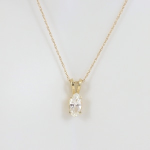 Diamond Solitaire Pendant In 14K Yellow Gold