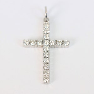 Diamond Cross Pendant In 14K White Gold