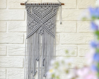 Small Macrame Wall Hanging: Modern Boho Tapestry Decor
