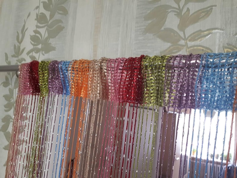 Thread curtains. Curtain with lurex 3mx2.8m. Door curtain. Window curtains window treatment Room divider curtain. Filament curtain. image 13