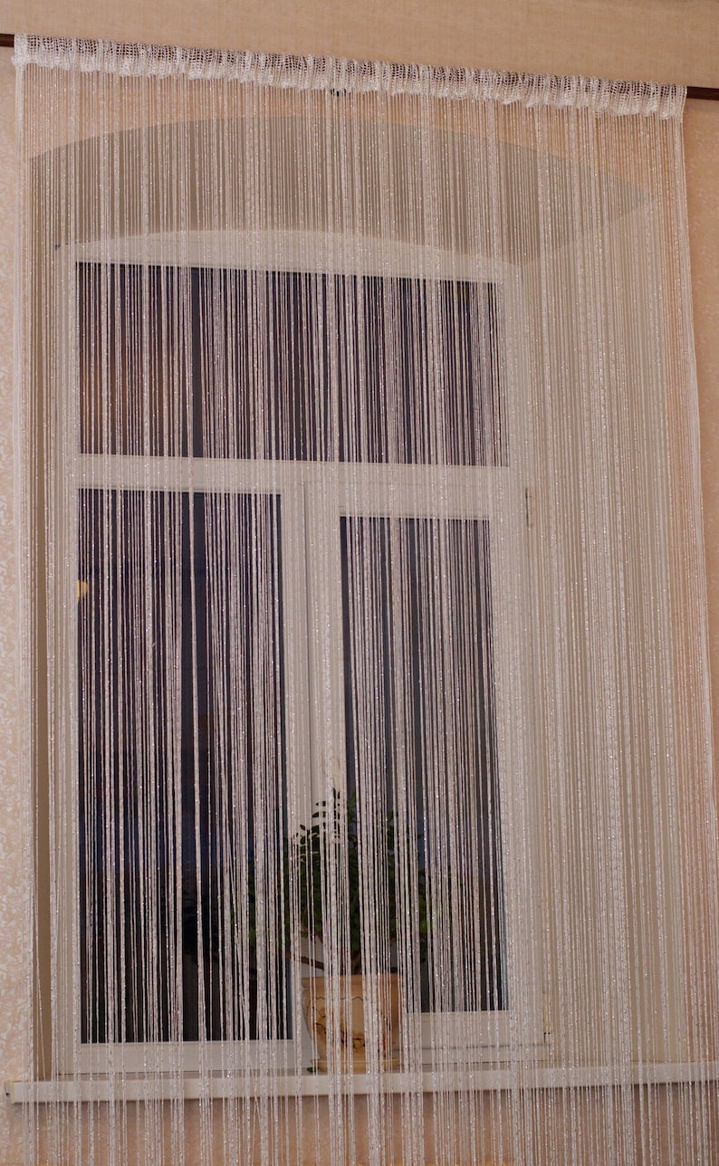 Thread curtains. Curtain with lurex 3mx2.8m. Door curtain. Window curtains window treatment Room divider curtain. Filament curtain. image 17