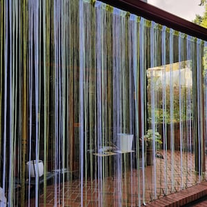 Thread curtains. Curtain with lurex 3mx2.8m. Door curtain. Window curtains window treatment Room divider curtain. Filament curtain. image 15