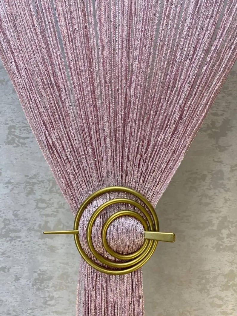 Thread curtains. Curtain with lurex 3mx2.8m. Door curtain. Window curtains window treatment Room divider curtain. Filament curtain. Pink