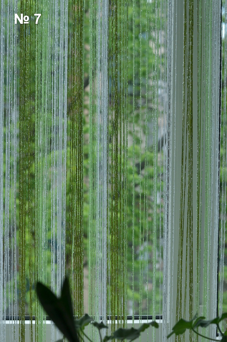 Thread curtains. Curtain with lurex 3mx2.8m. Door curtain. Window curtains window treatment Room divider curtain. Filament curtain. 7