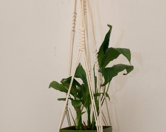 Cotton Macrame Plant Hanger - 30 Inch Rustic Home Decor