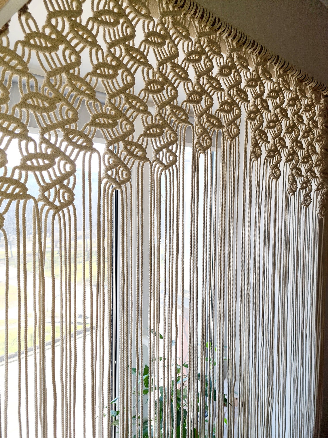 Makramee Vorhang. Der MakrameeVorhang ist 453 115cm Etsy