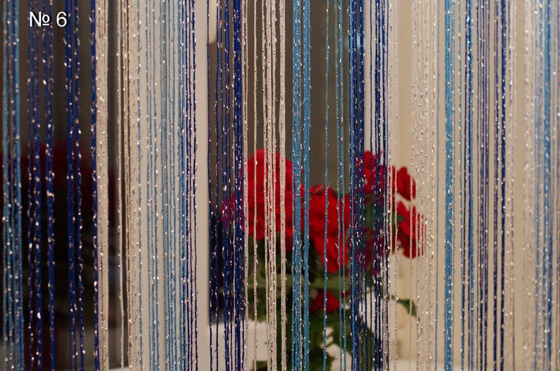 Thread Curtains. Curtain With Lurex 3mx2.8m. Door Curtain. Etsy