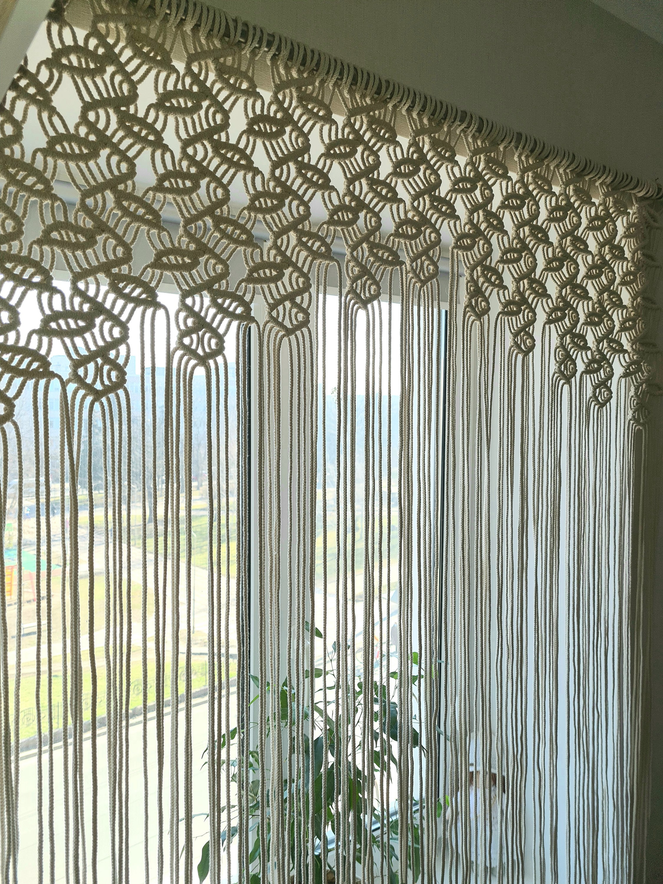 Macrame curtain. The macrame curtain is 45.3 115cm Etsy