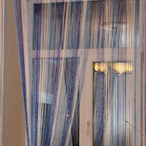 Thread curtains. Curtain with lurex 3mx2.8m. Door curtain. Window curtains window treatment Room divider curtain. Filament curtain. image 18