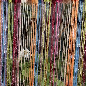 Thread curtains. Curtain with lurex 3mx2.8m. Door curtain. Window curtains window treatment Room divider curtain. Filament curtain. image 12