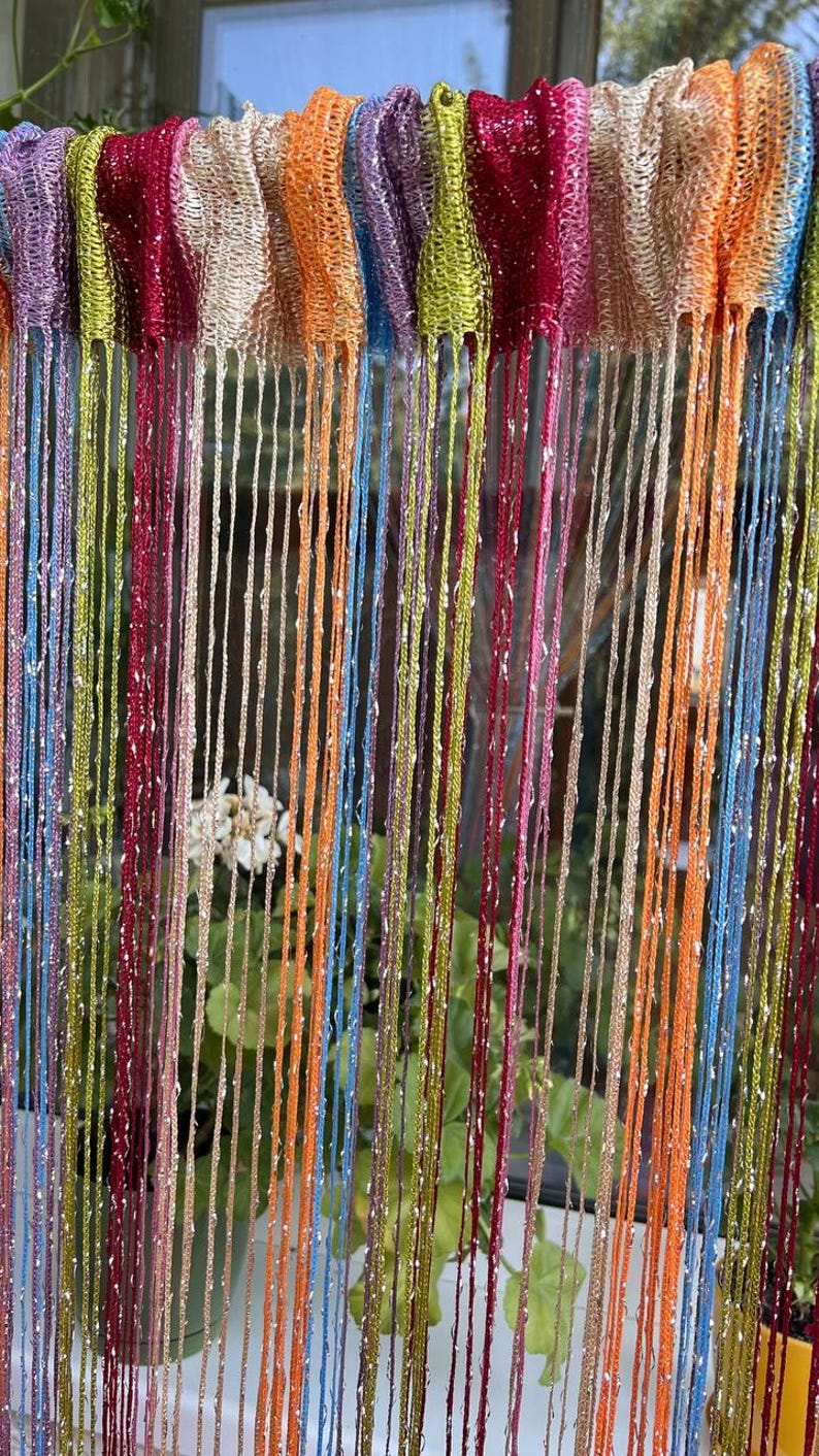 Thread curtains. Curtain with lurex 3mx2.8m. Door curtain. Window curtains window treatment Room divider curtain. Filament curtain. image 12