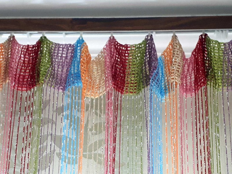 Thread curtains. Curtain with lurex 3mx2.8m. Door curtain. Window curtains window treatment Room divider curtain. Filament curtain. image 11