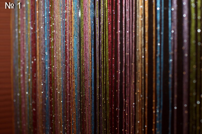 Thread curtains. Curtain with lurex 3mx2.8m. Door curtain. Window curtains window treatment Room divider curtain. Filament curtain. 1