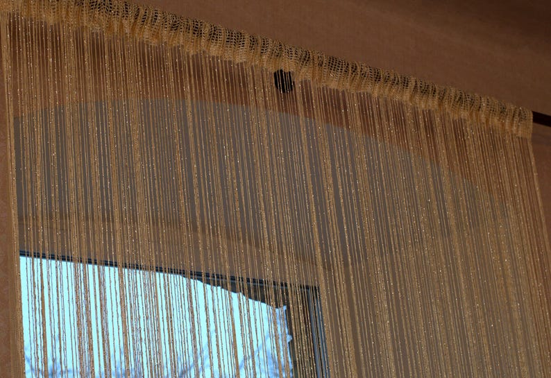 Thread curtains. Curtain with lurex 3mx2.8m. Door curtain. Window curtains window treatment Room divider curtain. Filament curtain. image 14