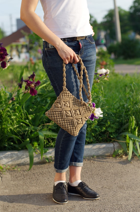 DIY | Macrame net bag | tote bag | Macame tutorial #7 - YouTube