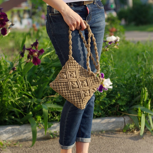Macrame bag, Handmade bag, Gift for her, Macrame Shoulder Bag, Handbag, Boho style, Crossbody bag, Handmade, Macrame purse