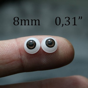 8 mm Eyes for doll, a pair, eyes for reborn, eyes for BJD, eyes for dolls, eyes toys