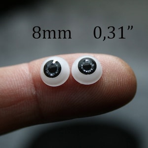 8 mm doll eyes eyes for reborn, BJD eyes, doll eyes, toy eyes