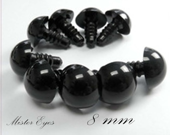 8mm Amigurumi Safety Eyes for Teddy Bear Doll Amigurumi Doll Toy Crafts Dog Cat Animal