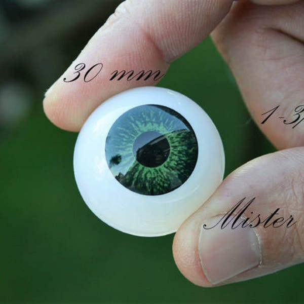 YEUX EN VERRE OVAL REAL GRIS SOURIS 16 mm GLASS EYES POUR POUPÉE BJD REBORN DOLL