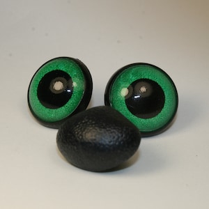 Ojos de seguridad verdes 26 mm para osos de peluche amigurumi juguetes animales 