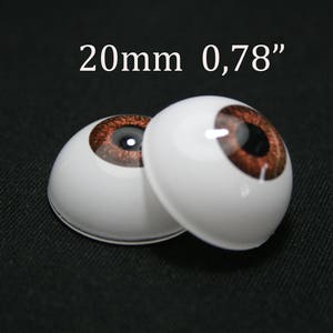 Eyes 20 mm-23/32&quot; - Light Brown - 1 pair - Eyes for the doll, reborn bjd ooak acrylic eyes
