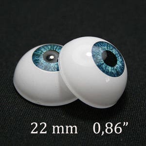 Reborn eyes 22 mm/0,86&quot; -Blue- 1 pair - Eyes for the doll, Bjd eyes