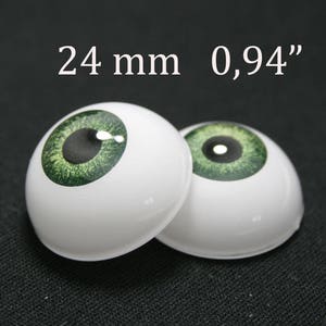 Reborn eyes 24 mm-15/16&quot; - Green - 1 pair - Eyes for the doll, Bjd eyes