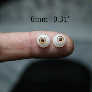 Eyes for doll 8 mm, a pair, eyes for reborn, BJD dollfie, eyes for dolls, eyes toys ooak