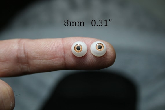 Doll acrylic eyes 8 mm 5//16/" 4 pairs brown bjd dollfie reborn