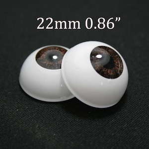 Reborn eyes 22 mm/0,86&quot; - Brown - 1 pair - Eyes for the doll, Bjd eyes