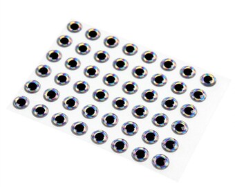 120 3D adhesive eyes for fishing lures Silver