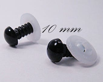 10mm Black Safety Eyes for Teddy Bear Doll Amigurumi Doll Toy Crafts Dog Cat Animal