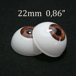 BJD eyes 22 mm/0,86&quot; - Light Brown - 1 pair - Eyes for the doll,Bjd eyes