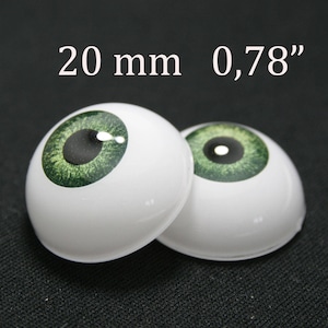 Reborn eyes 20 mm-23/32&quot; - green - 1 pair - Eyes for doll, Bjd eyes