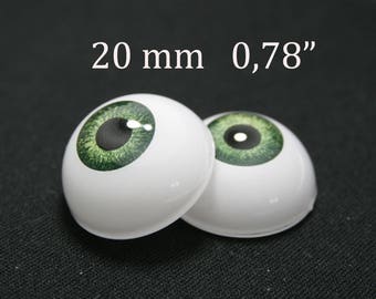 Reborn ojos 20 mm-23/32" - verde  - 1 par -  Ojos para la muñeca,ojos Bjd