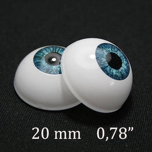 Reborn eyes 20 mm-23/32&quot; - Blue - 1 pair - Doll eyes, Bjd eyes