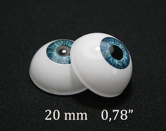 Reborn eyes 20 mm-23/32" - Blue - 1 pair - Doll eyes, Bjd eyes