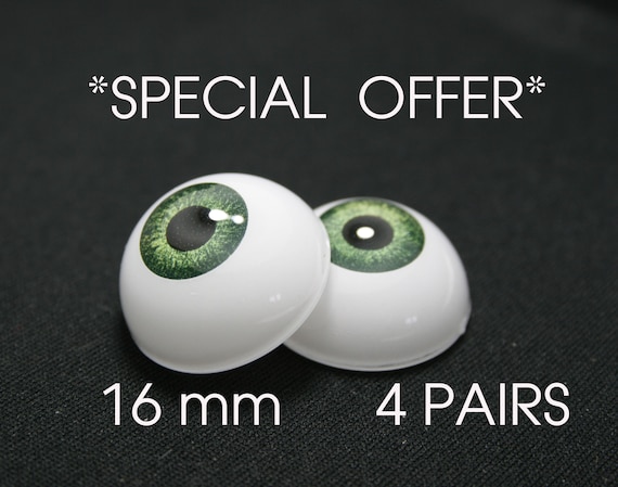 Bjd doll acrylic eyes 16 mm green for reborn dollfie msd yosd minifee crafts