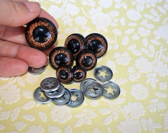 Olhos de segurança 12-14-16-18-20-22-24mm para ursinho de pelúcia boneca amigurumi crochê brinquedo artesanato gato animal plástico