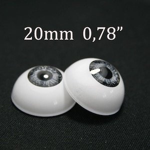 BJD eyes 20 mm-23/32&quot; - Gray - 1 pair - Doll eyes, Bjd eyes