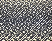 Rare Vintage Japanese Silk Michiyuki Haori Kimono Robe Gown Dress Coat Cardigan Indigo Blue Navy Geometric Abstract Bohemian Line Fabric 70s