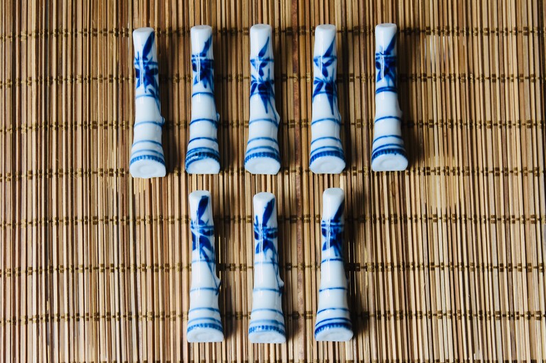Vintage Japanese Chopstick Rest Stand Hashi Oki Knife Blue Etsy