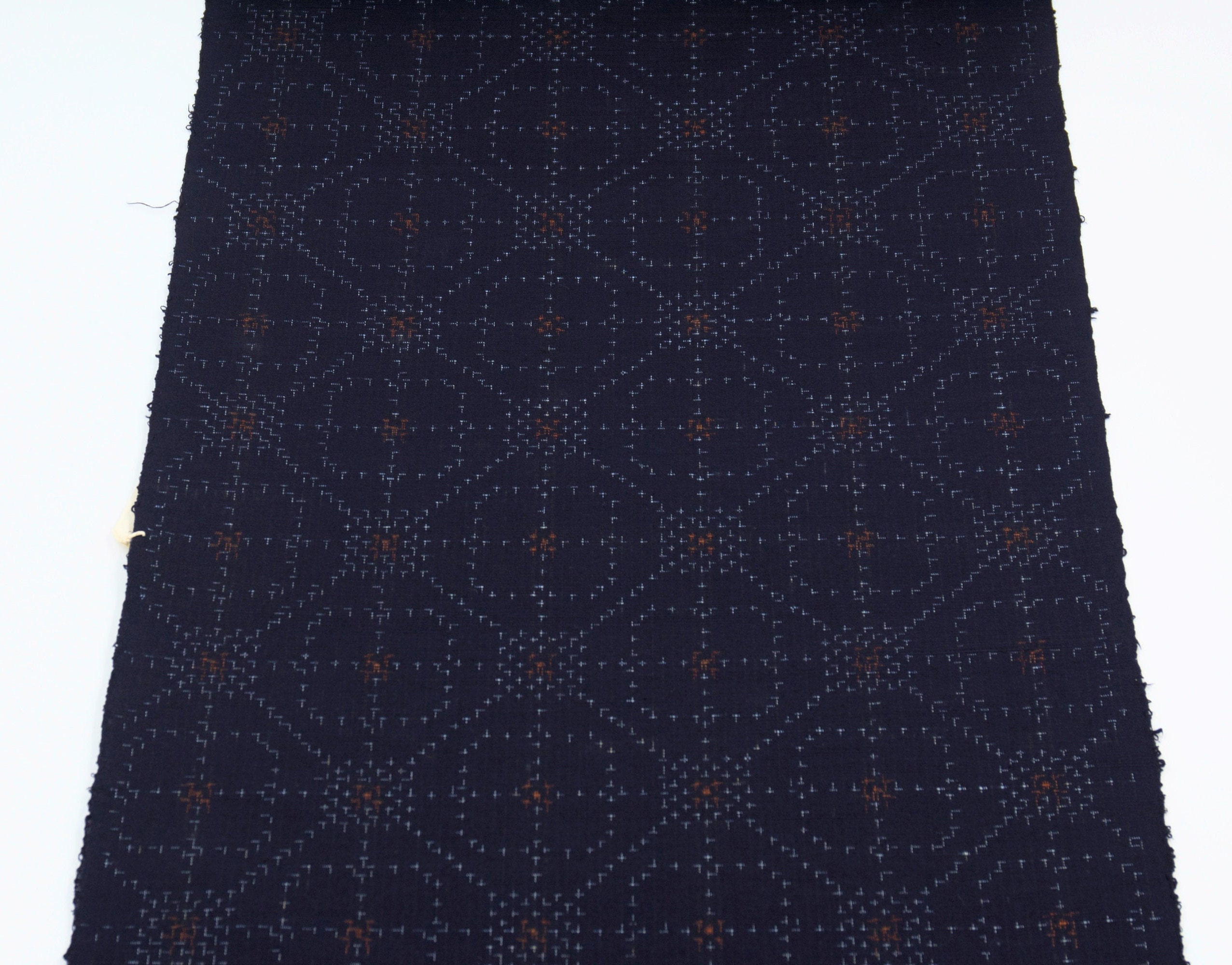 TSUMUGI Japanese Fabric Wool Silk Blend Grid Lattice Kimono | Etsy