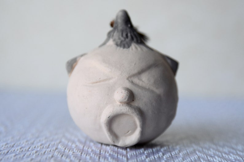 Japanese Dorei Bell Mashiko Yaki Ware Kamakura Statue Figurine Fortune Okimono Home Decor Lucky Charm Folk Art Rustic Mingei Toy Doll Ningyo