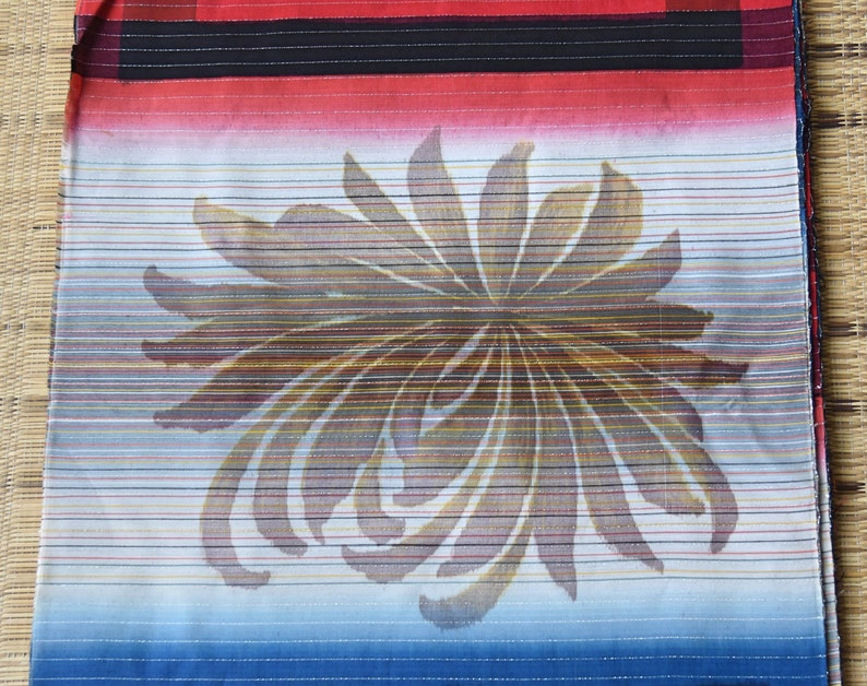 Japanese Batik Rayon Fabric KIKU Gradation Red Blue Geometric Etsy